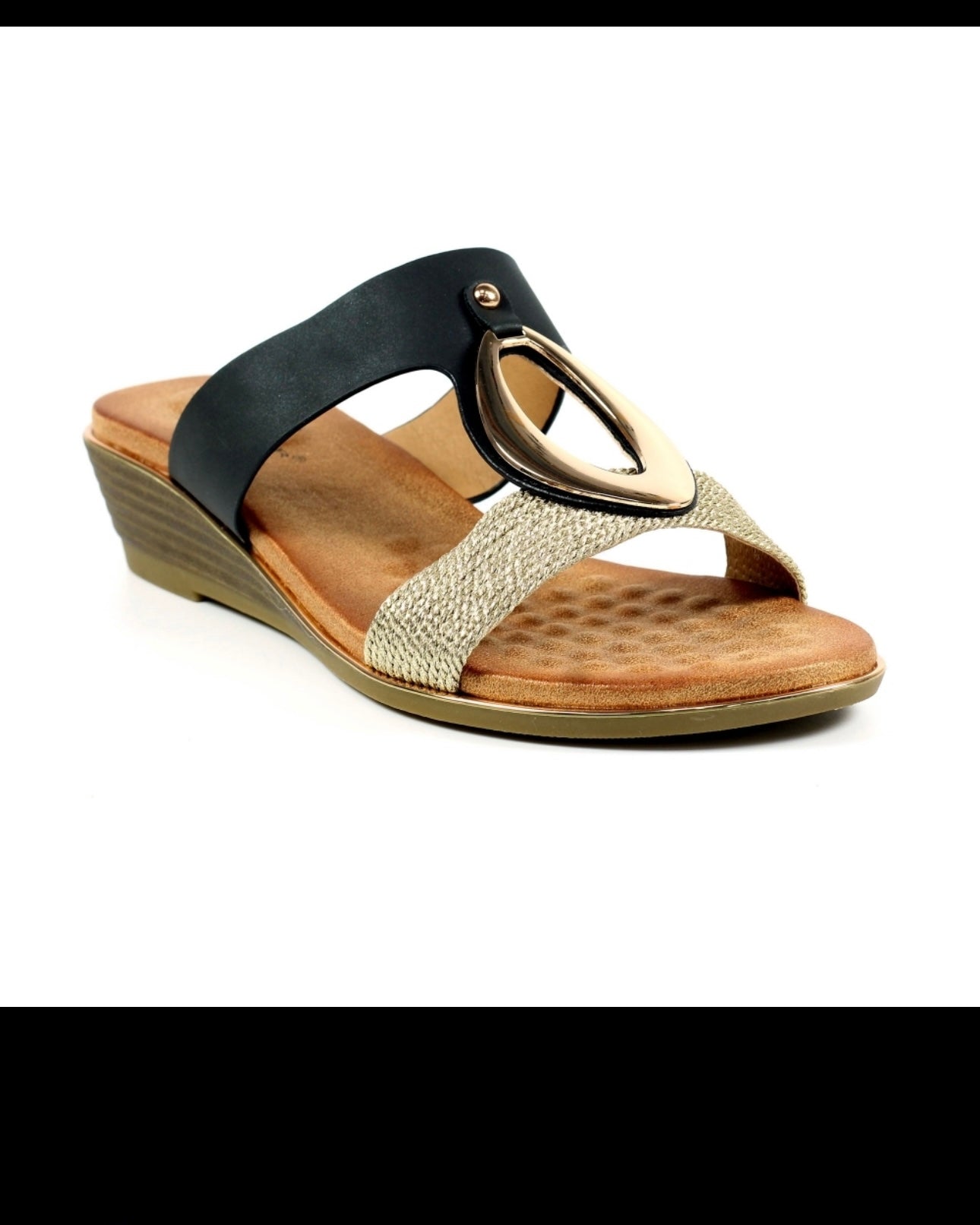 LUNAR PORTO-WEDGE SANDAL-BLACK
