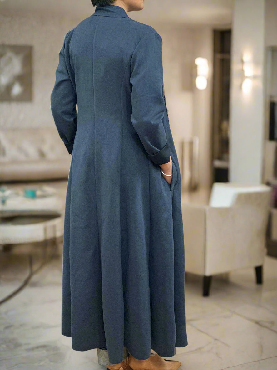 KELLY- MILITARY LONGLINE SUEDETTE JACKET