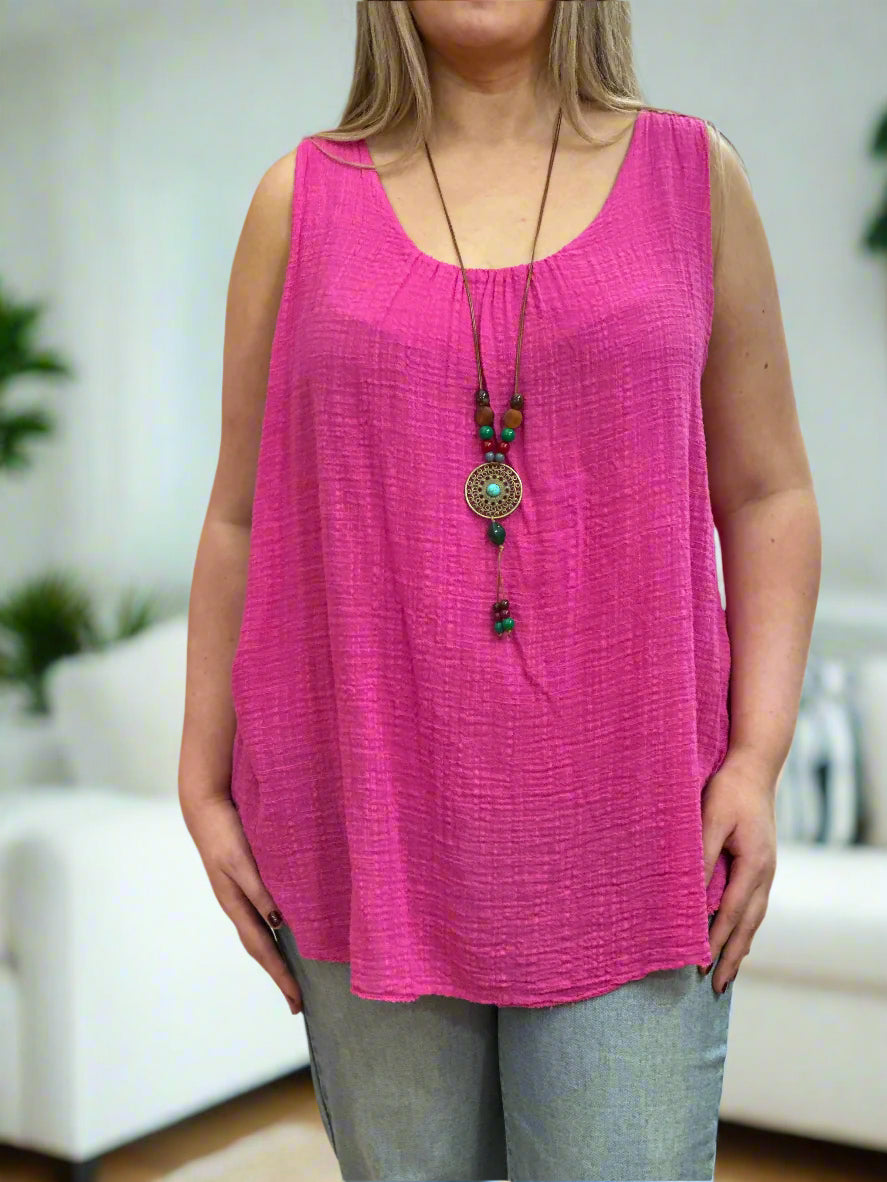 ROSANNA- SLV/LESS LINEN COTTON TOP-MWBASIC