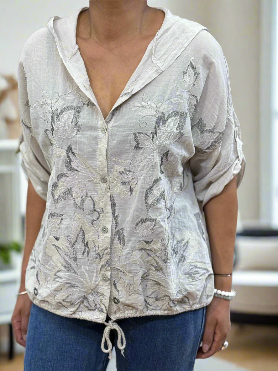 ZANDRA- DRAWSTING HOODIE TOP