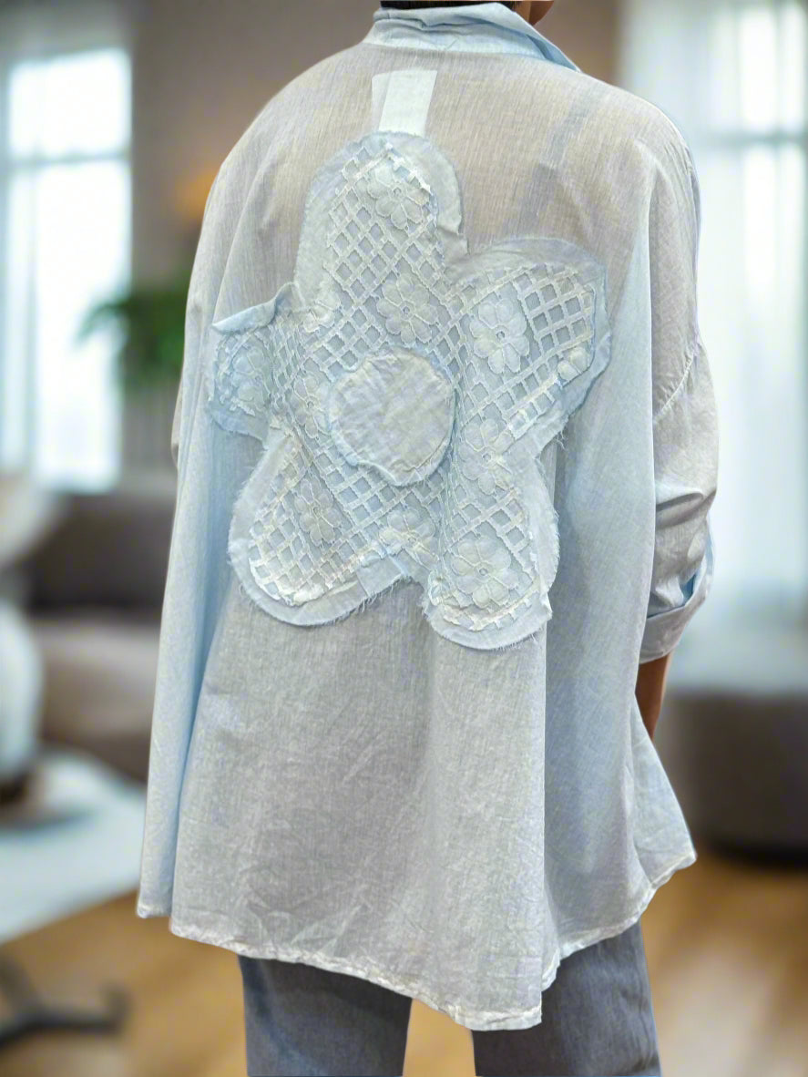 HANNAH- WASHED FLOWER APP SHIRT