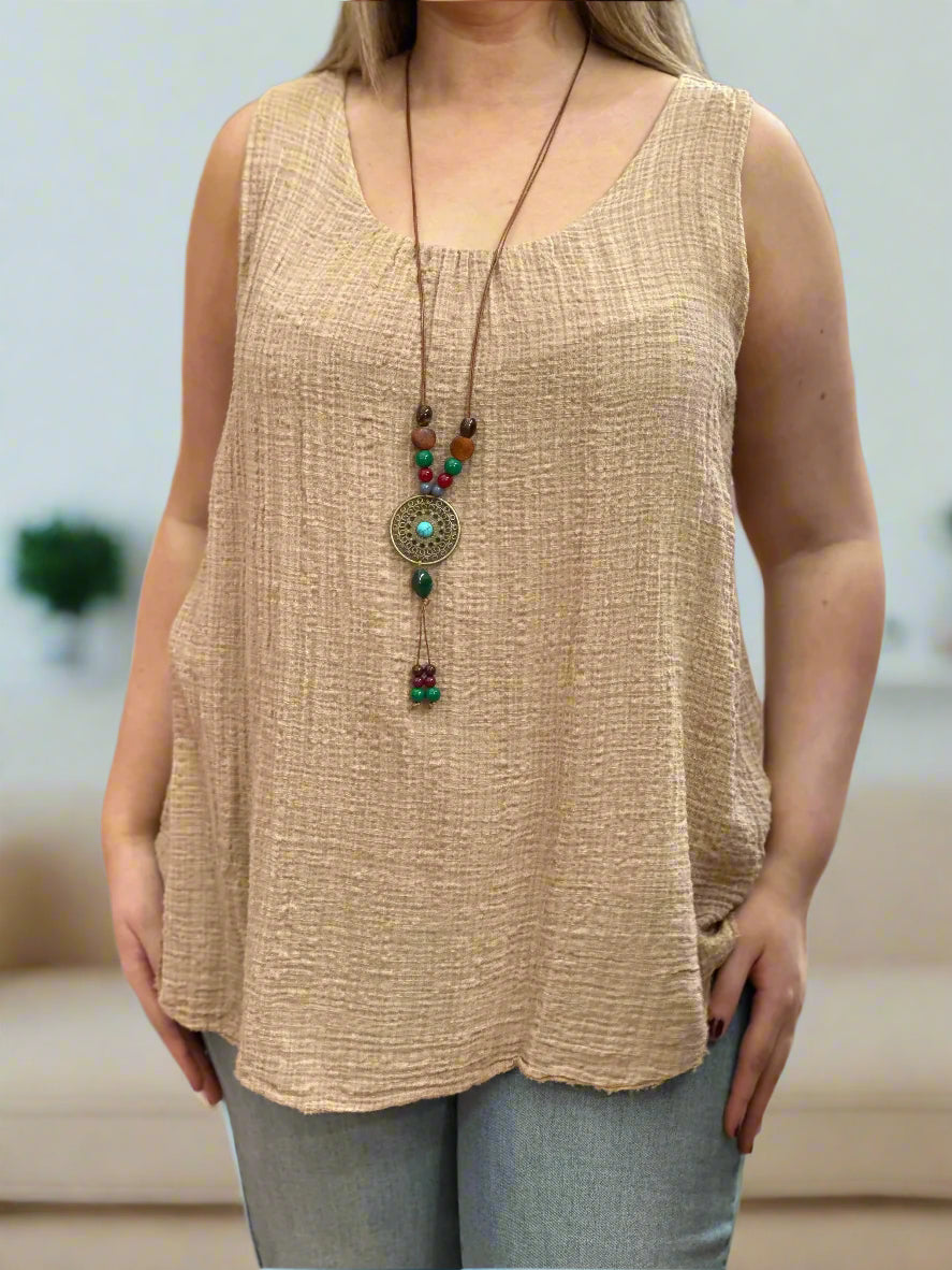 ROSANNA- SLV/LESS LINEN COTTON TOP-MWBASIC