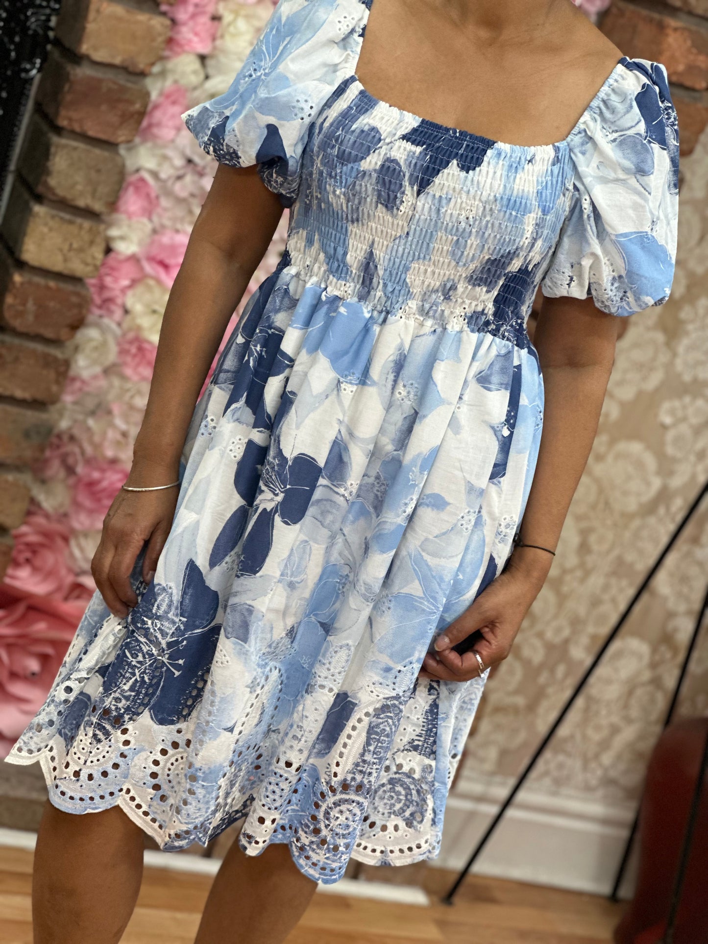 BARDOT COTTON SMOCK DRESS -LAST ONE LEFT