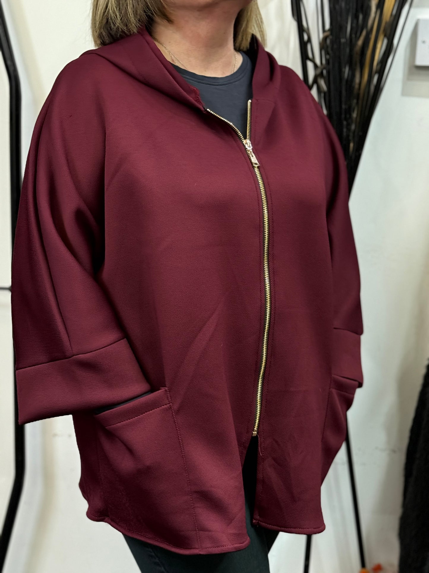 CARY- GOLD ZIP HOODY JACKET