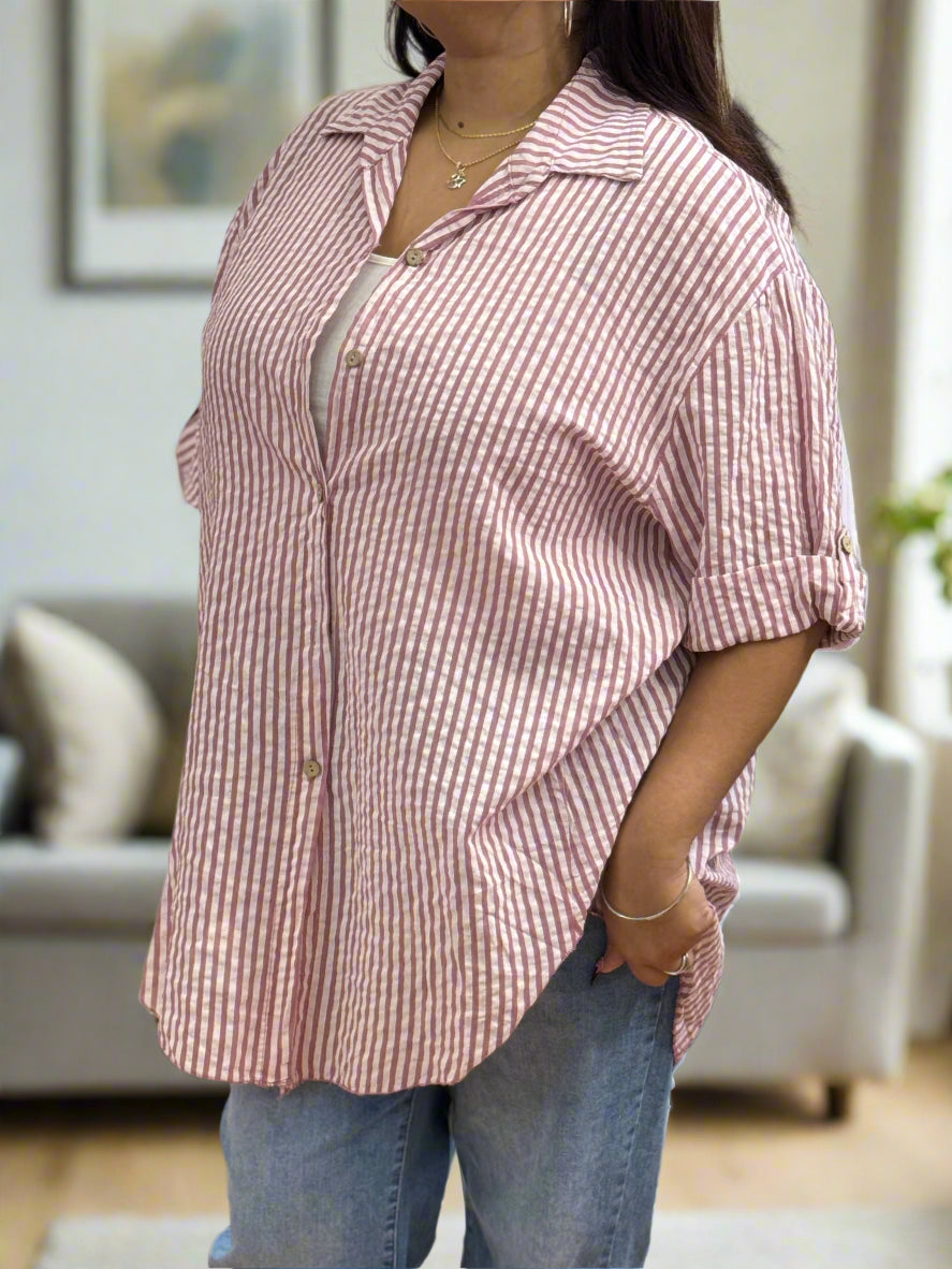 MORGAN-PIN STRIPE SHIRT
