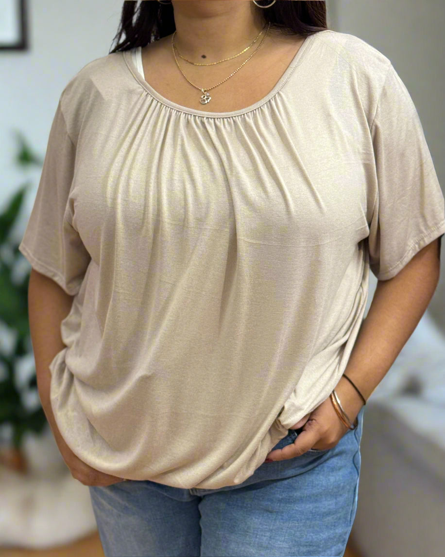 HAZE-S SLEEVE-BUBBLE TOP-PLUS