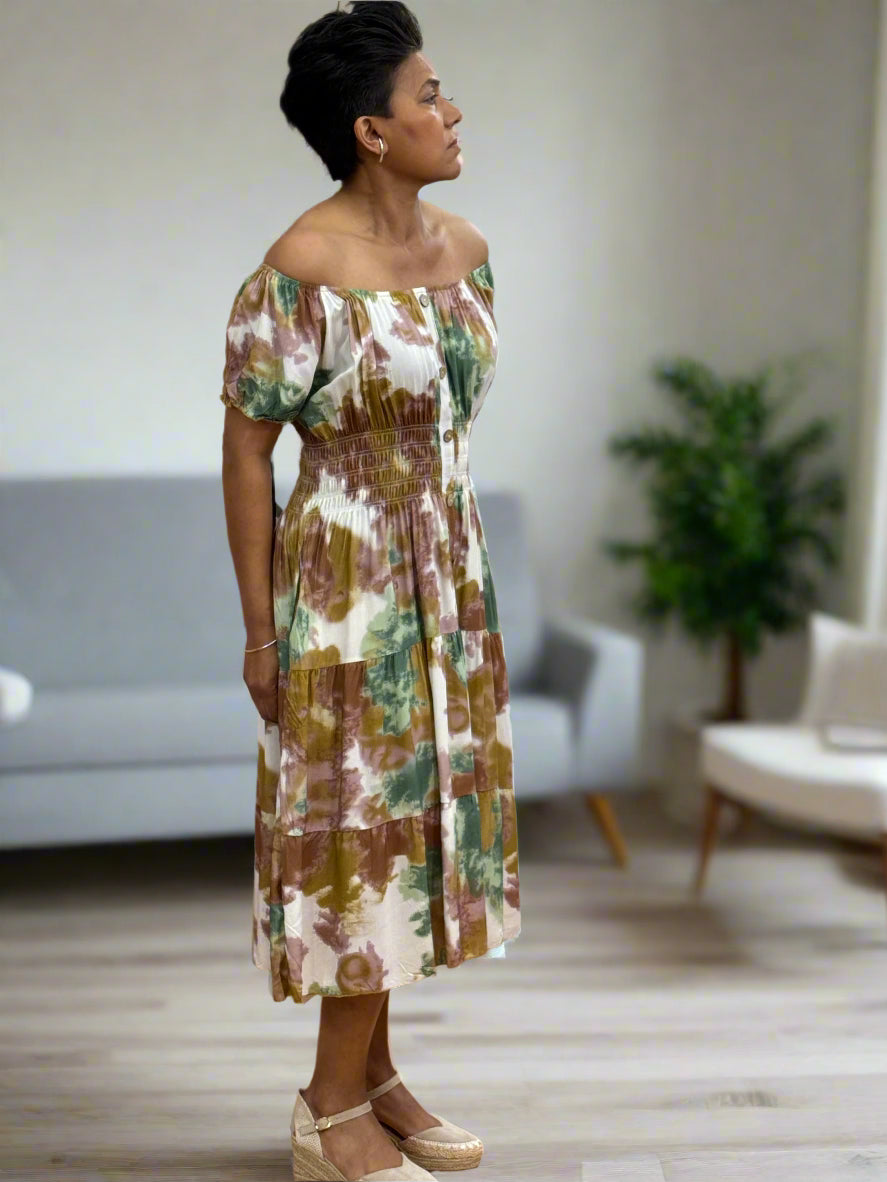 KAT-BARDOT PRINTED MIDI DRESS