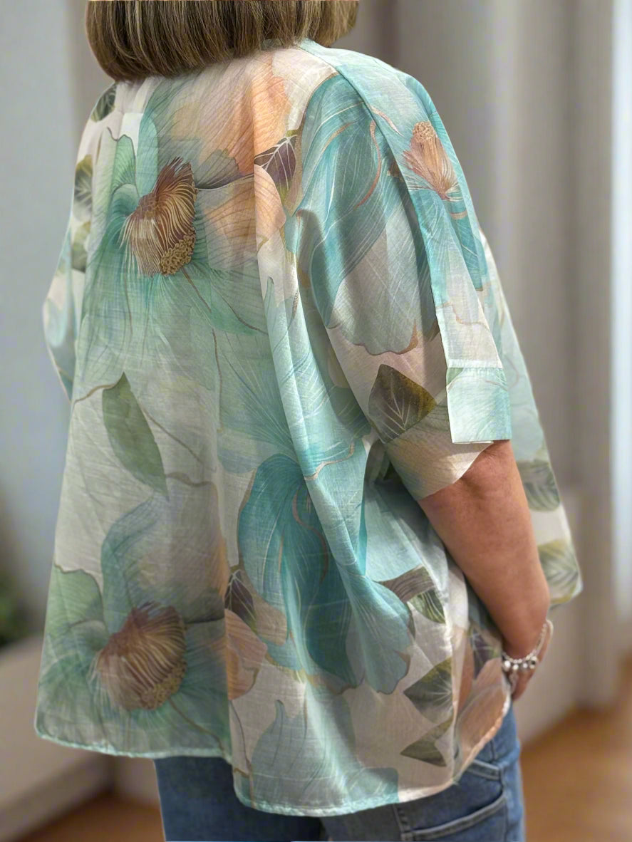 ISABELLA- SILKY O/S PRINT TOP
