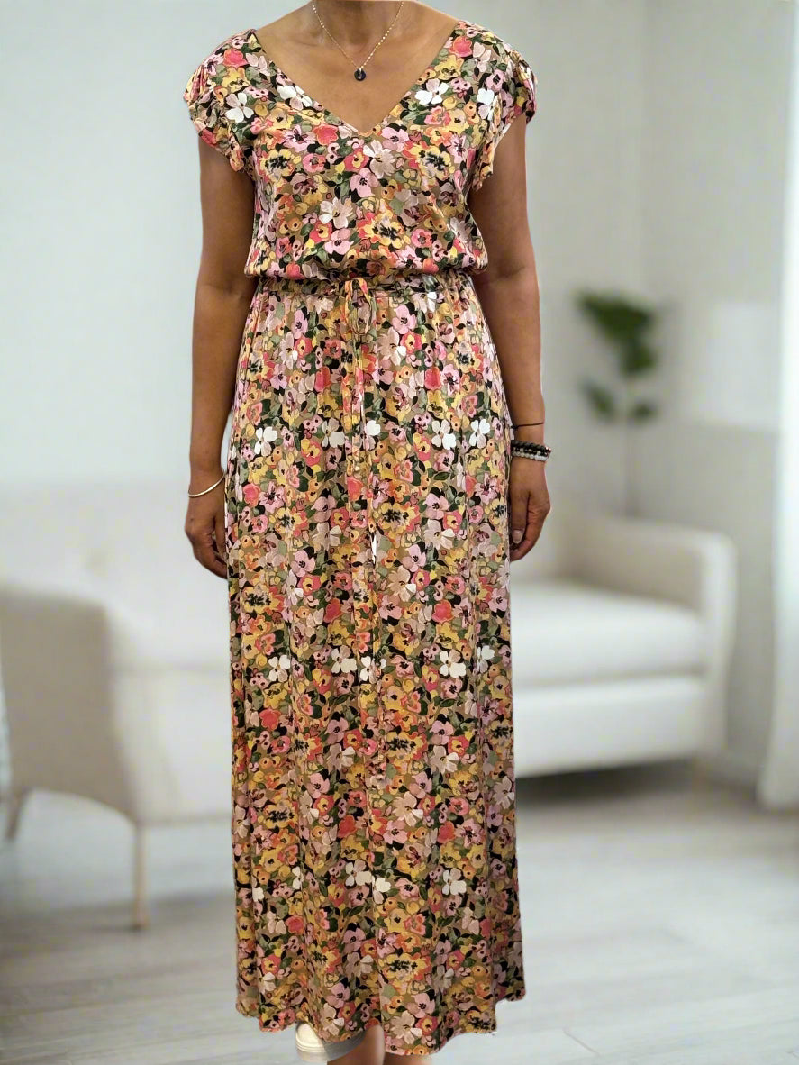 BYOUNG-JOELLA CORAL BLUSH FLOWER DRESS-#LAST 1 LEFT