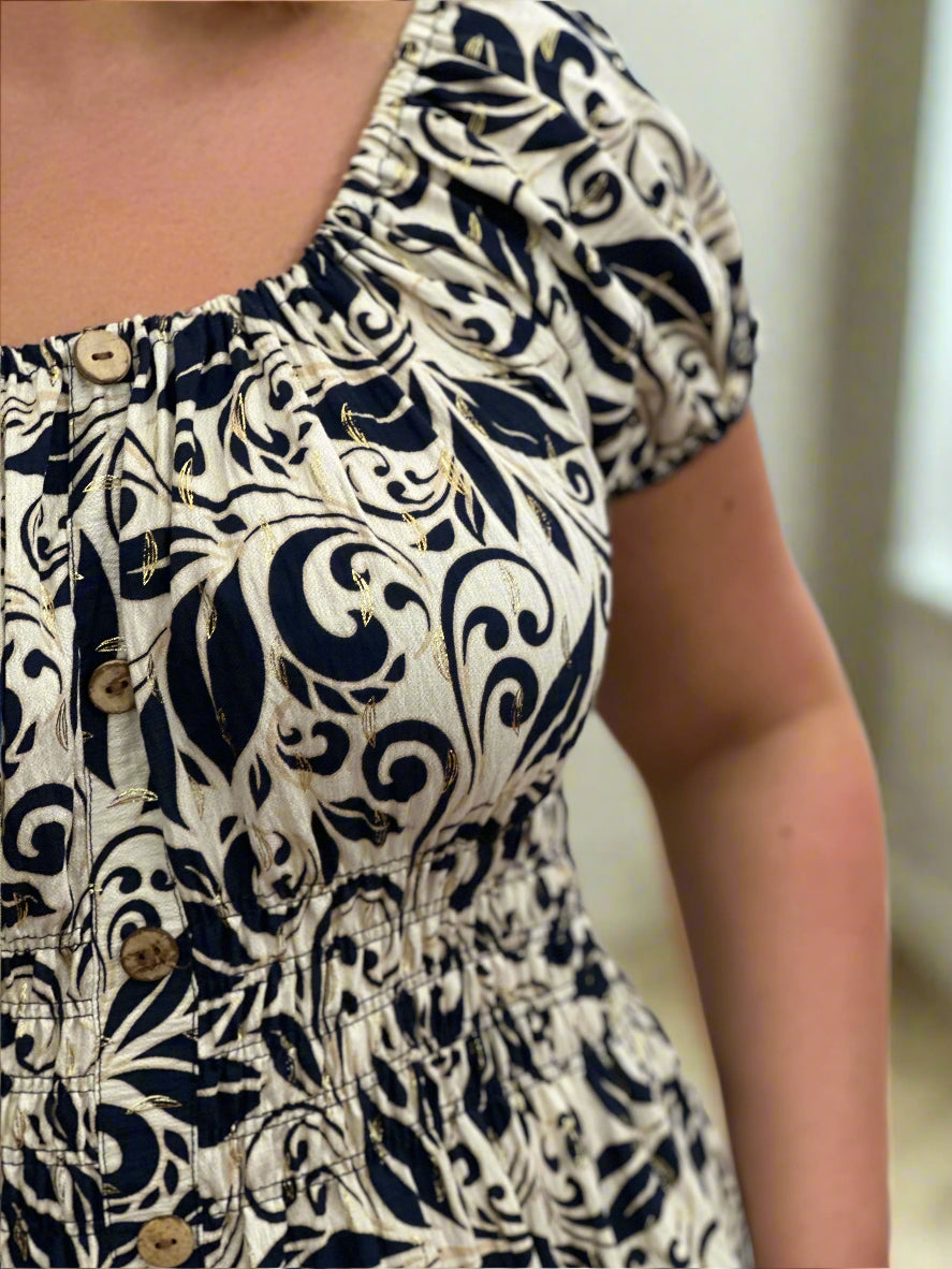KAT-BARDOT PRINTED MIDI DRESS