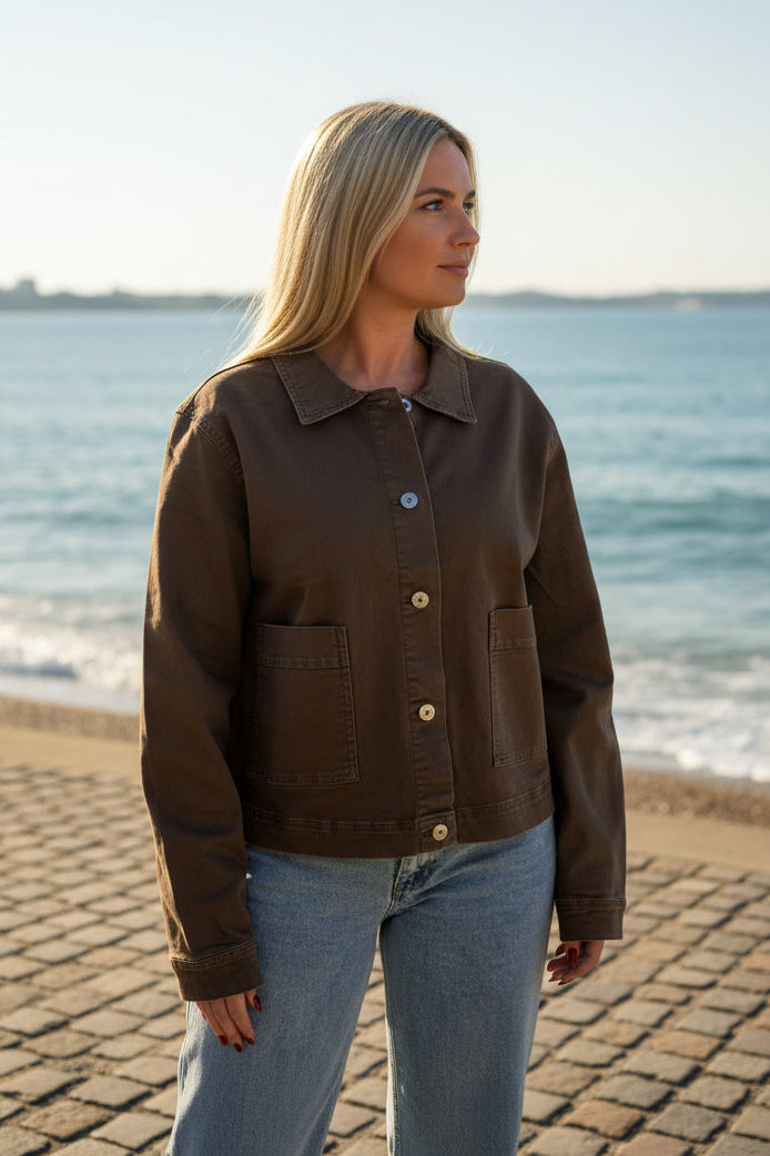 MASON-POCKET DETAIL BOX JACKET