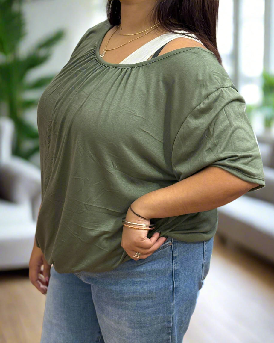 HAZE-S SLEEVE-BUBBLE TOP-PLUS