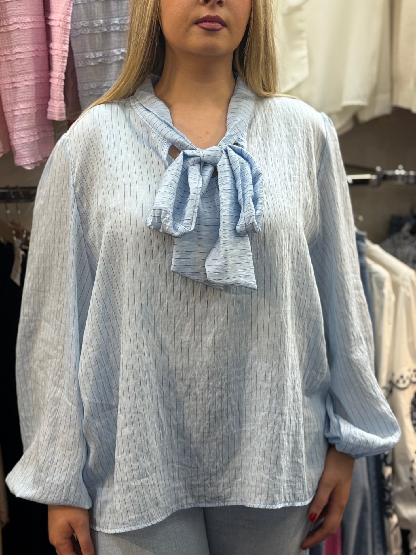 AVELINE- PINSTRIPE BLOUSE #SunshineSALE