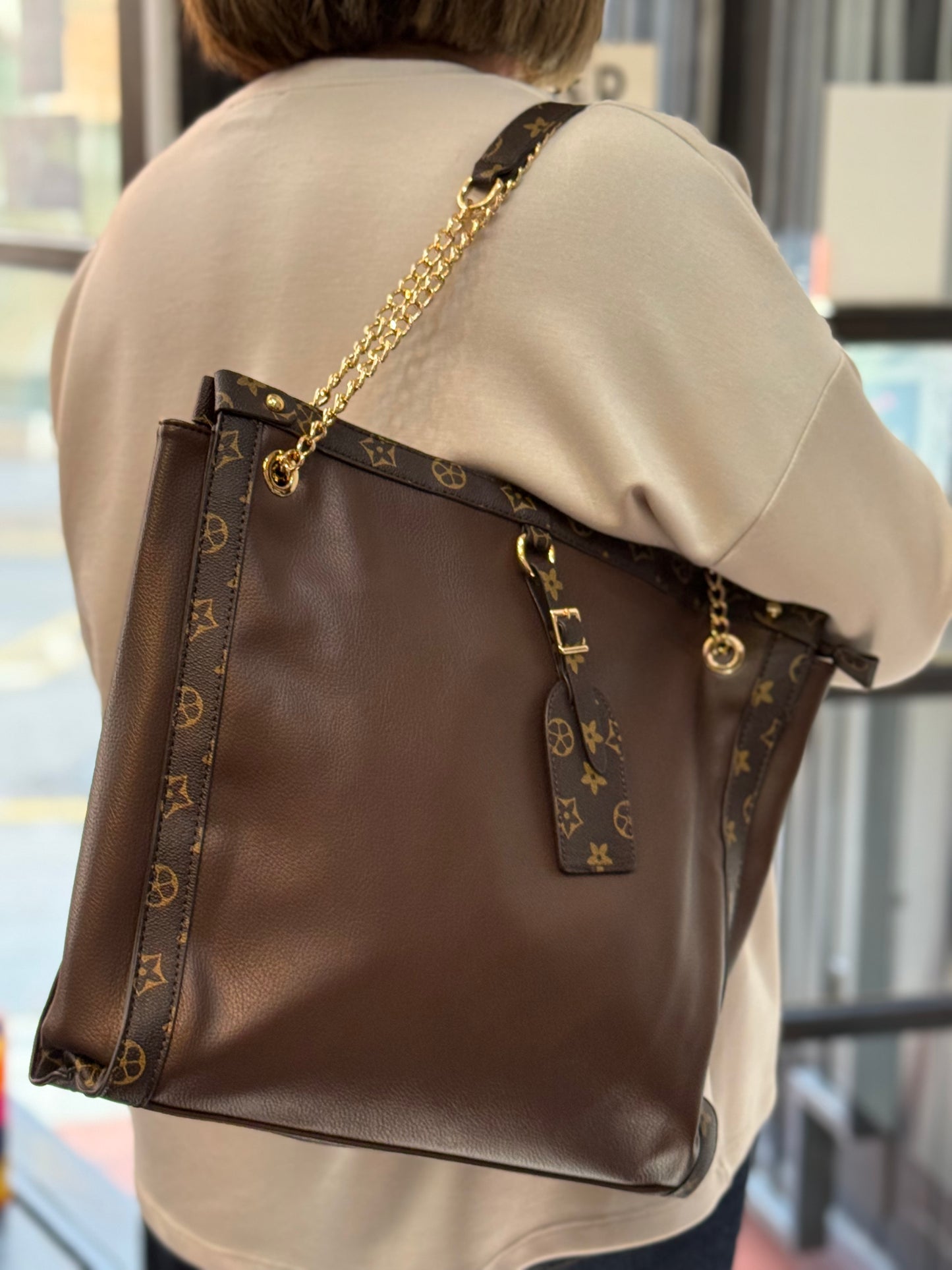 LV INSPIRED- LV TRIM LARGE SHOULDER BAG