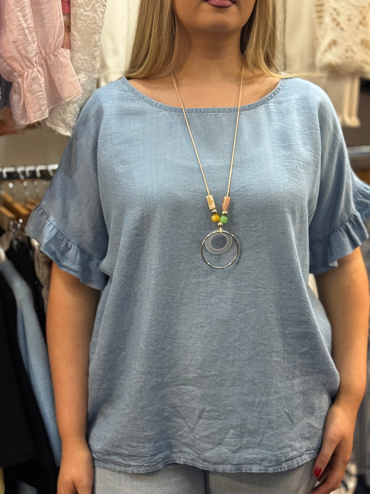 LILIAN- DENIM LOOK TOP