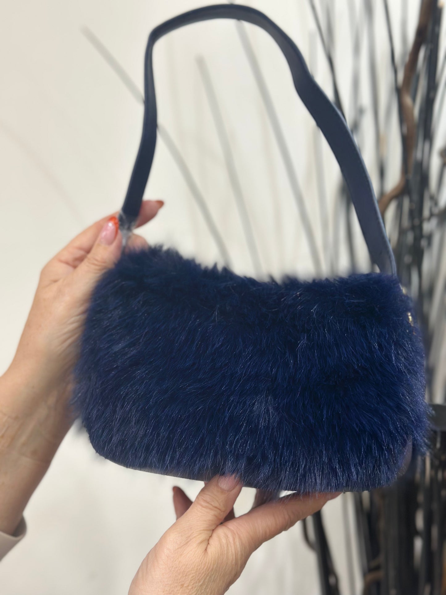 MARIE SMALL FAUX FUR SHOULDER BAG