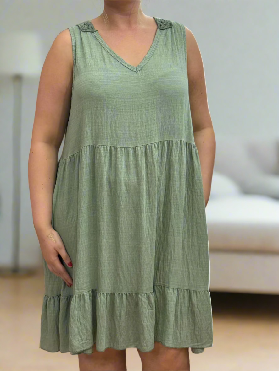 DARCY- CROCHET BACK SILKY DRESS