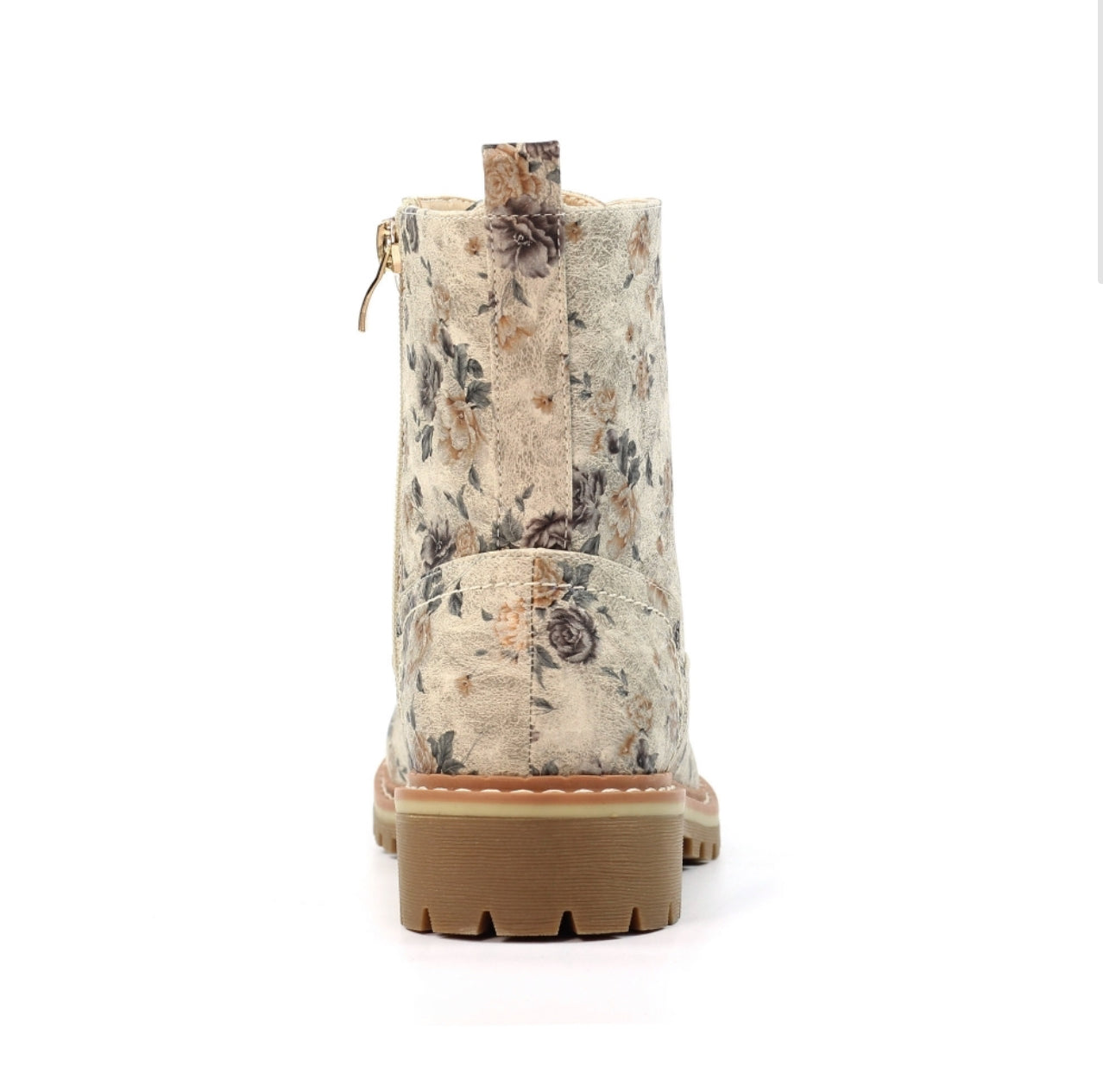 LUNAR DAZZLE FLORAL ANKLE BOOT- BEIGE