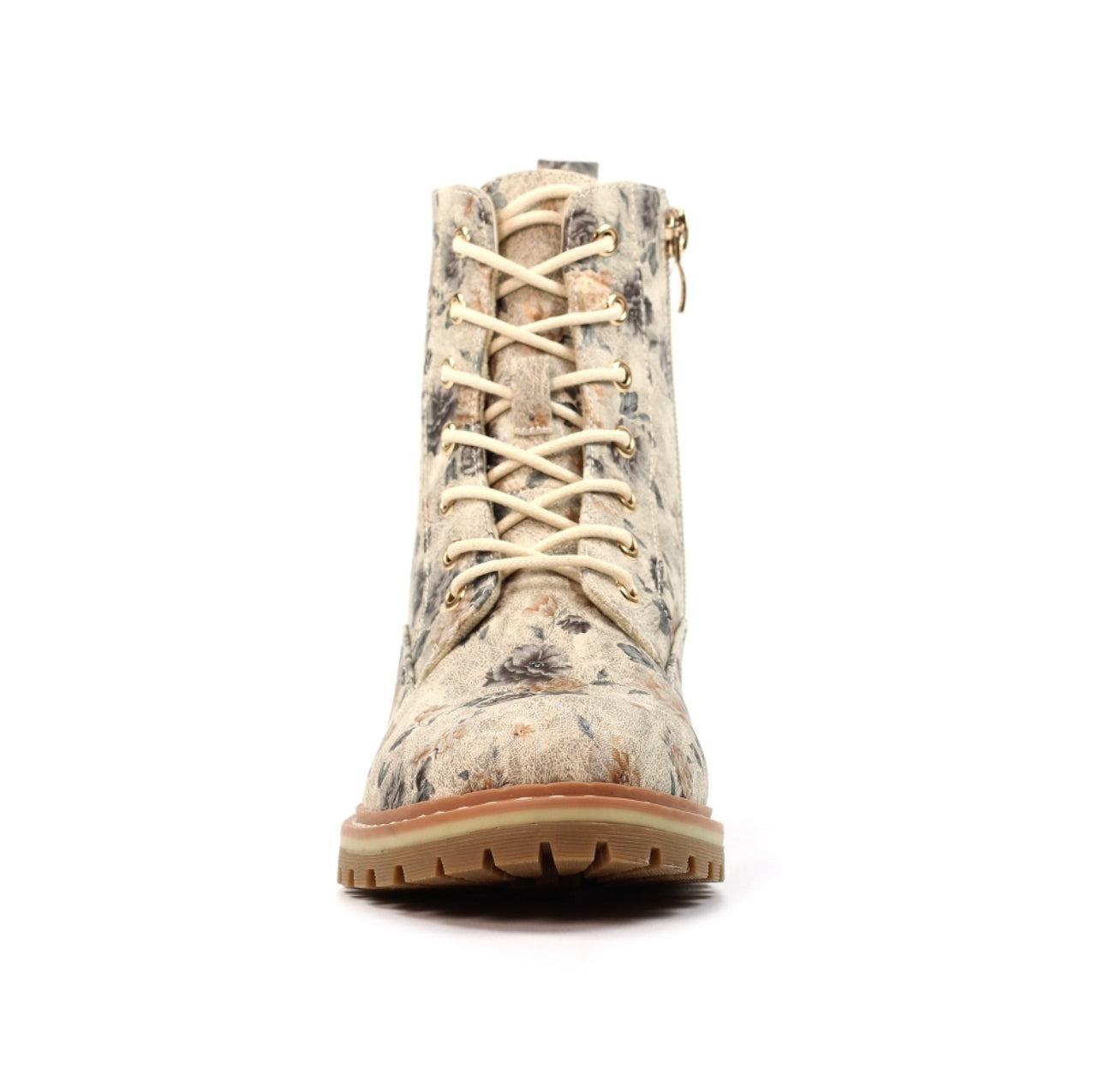 LUNAR DAZZLE FLORAL ANKLE BOOT- BEIGE