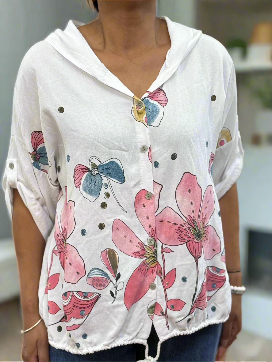 ZANDRA- DRAWSTING HOODIE TOP