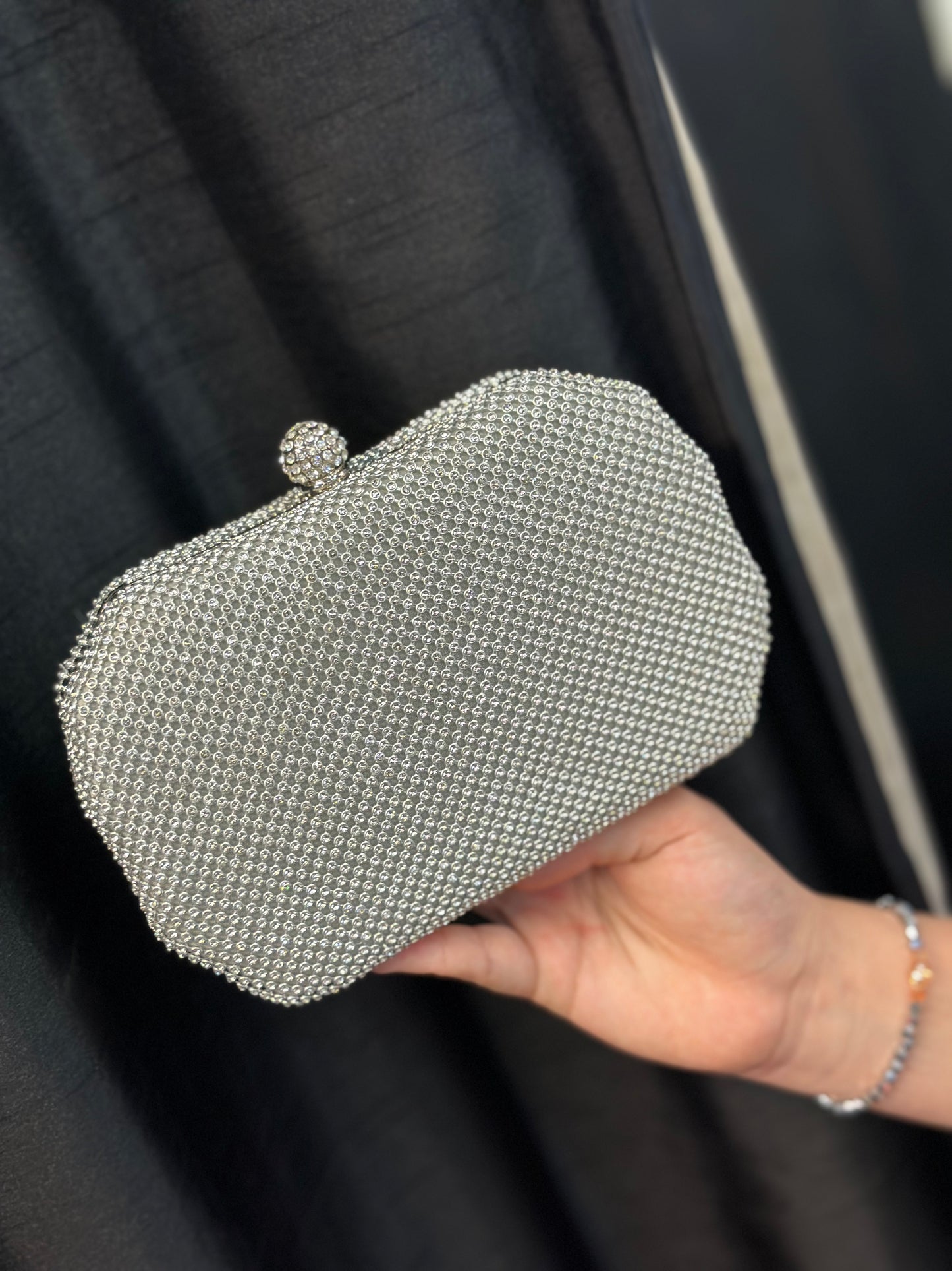 DOUBLE DIAMANTE CLUTCH-ALL COLOURS