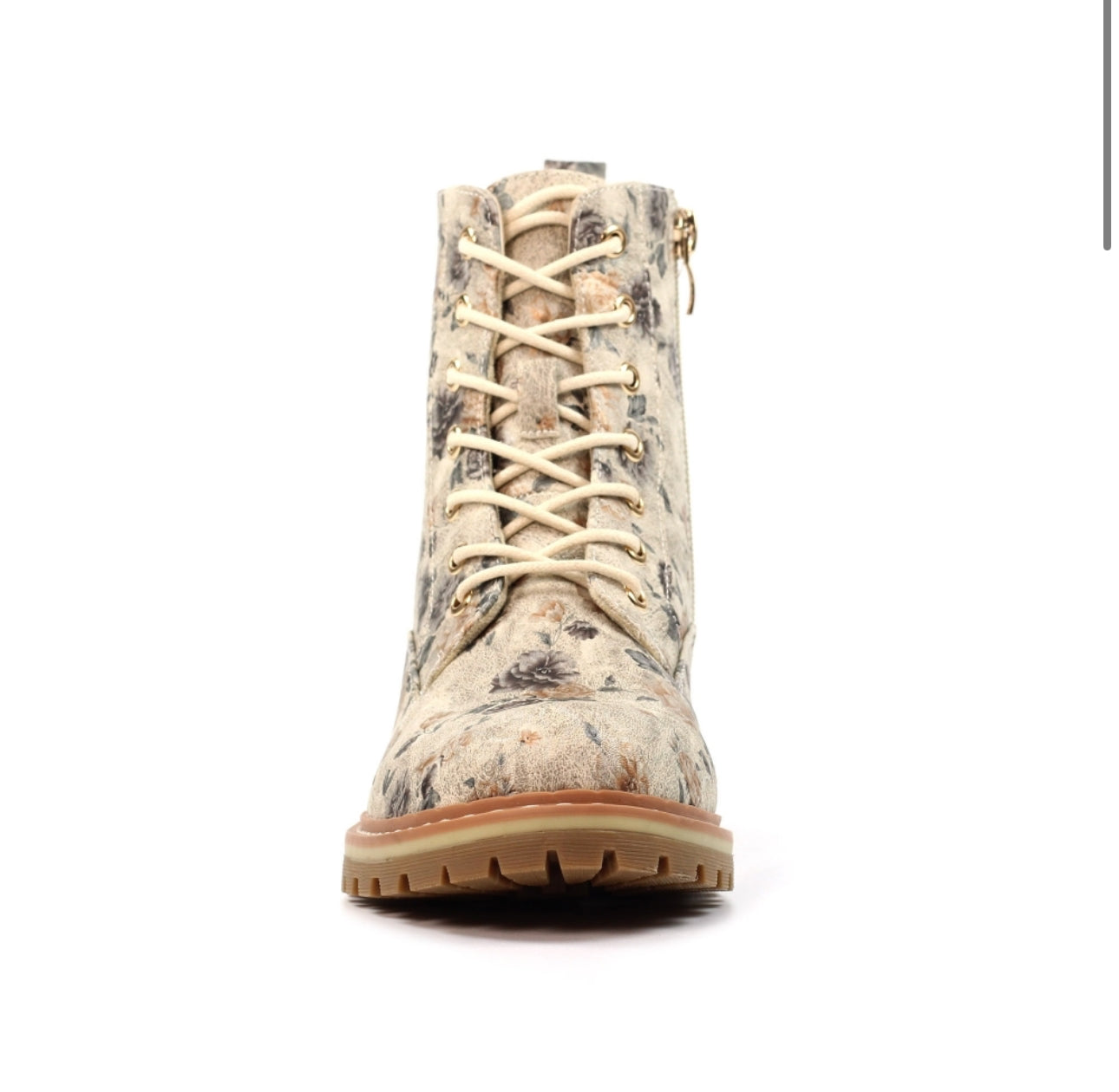 LUNAR DAZZLE FLORAL ANKLE BOOT- BEIGE