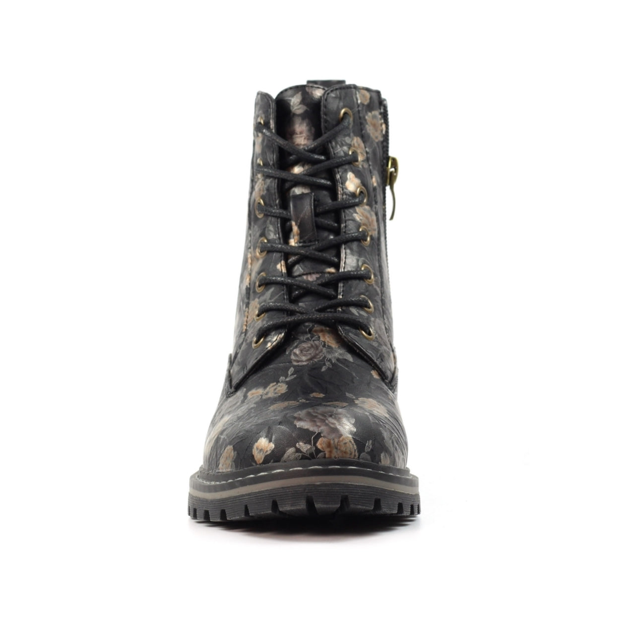 LUNAR DAZZLE FLORAL ANKLE BOOT-BLACK