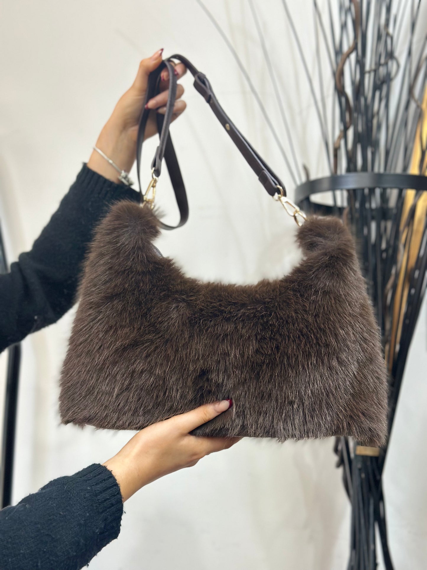 ERIN LARGE SLOUCH FAUX FUR BAG