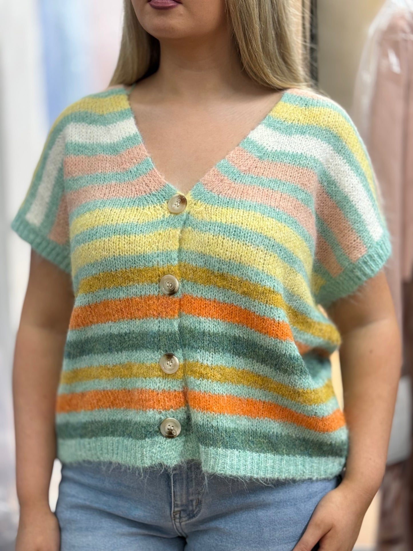 ZARA- STRIPE KNITTED W/COAT