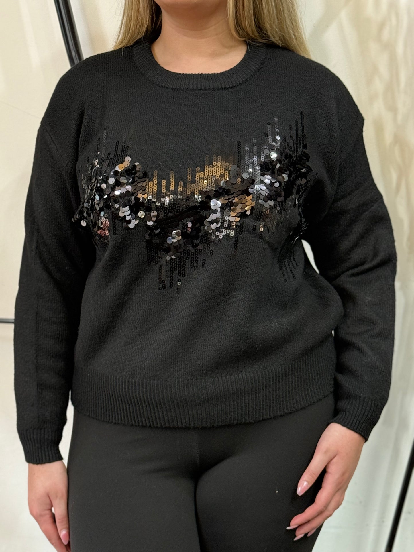 AVA-SEQUIN WAVE JUMPER
