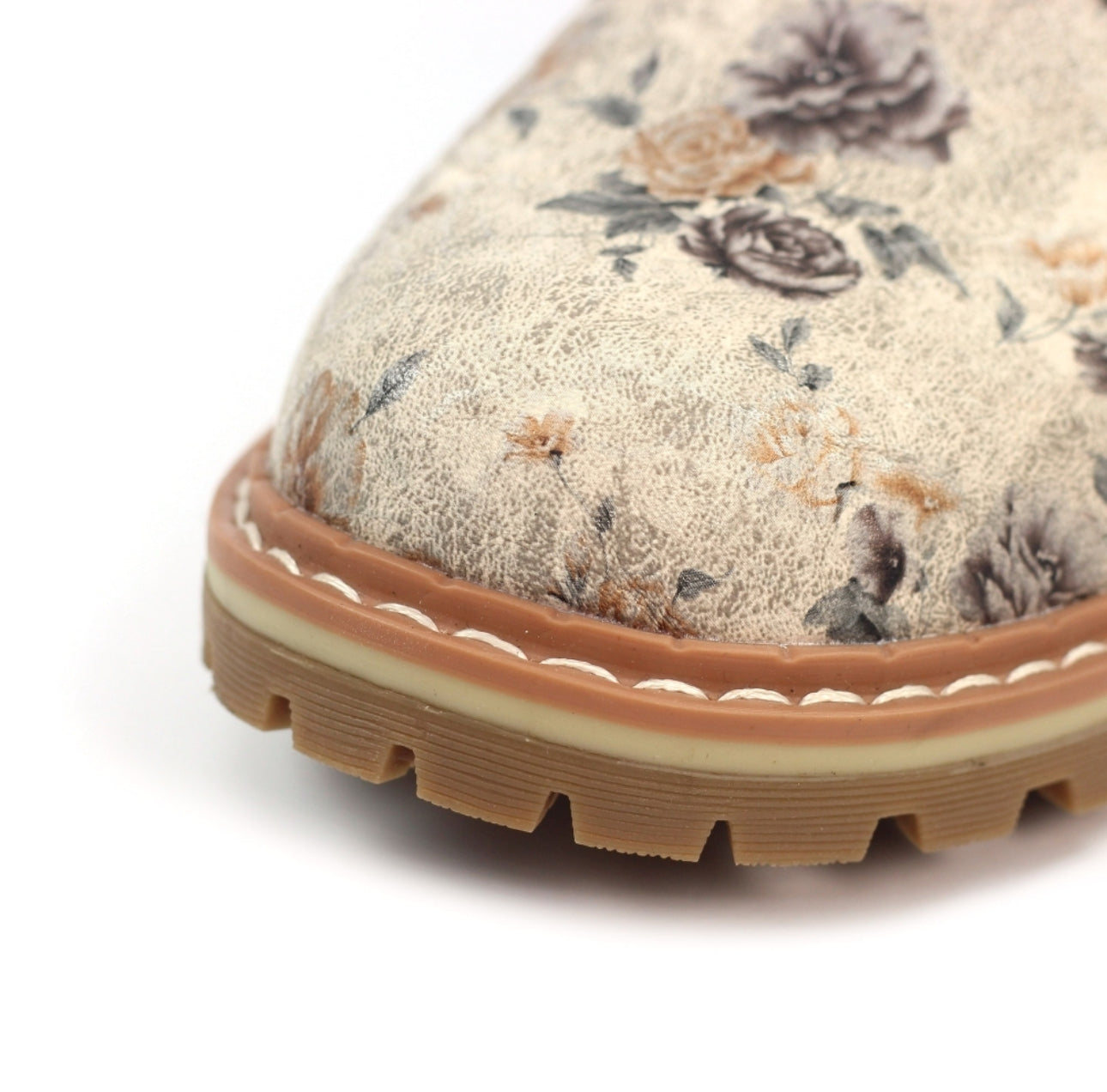 LUNAR DAZZLE FLORAL ANKLE BOOT- BEIGE-