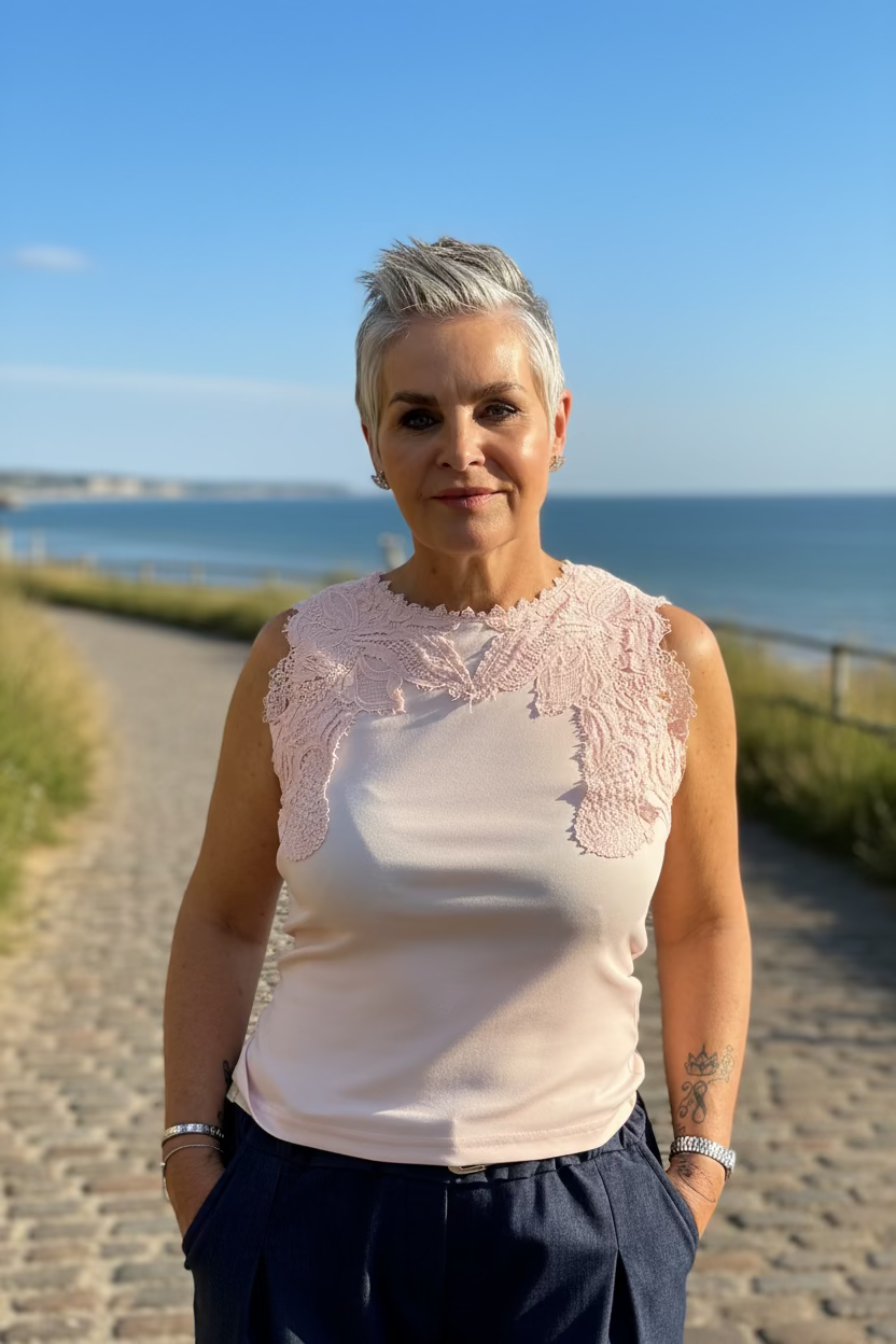 EVIE-APPLIQUE VEST TOP