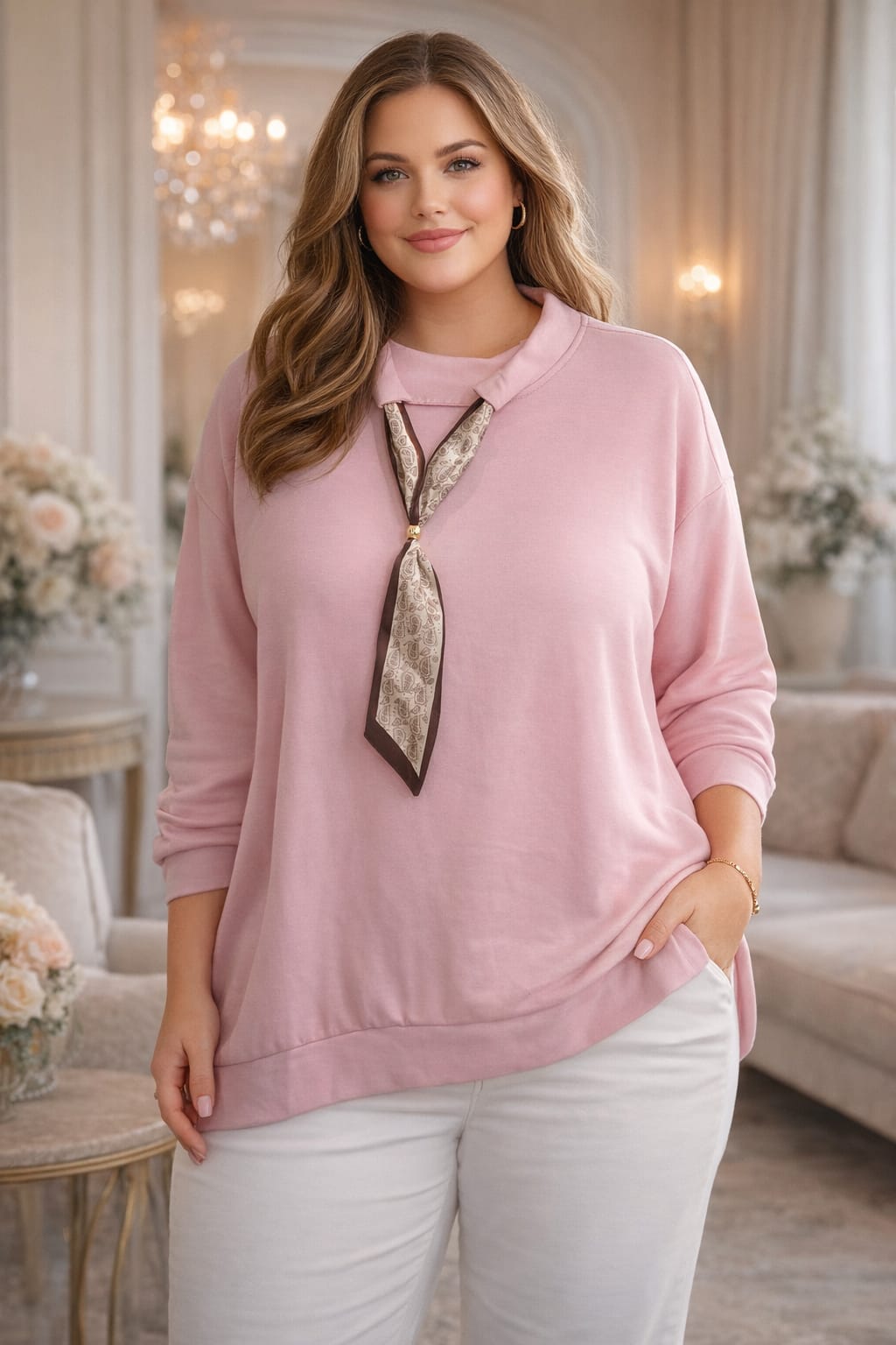 ALANA- TIE NECK SWEAT TOP-#SunshineSALE
