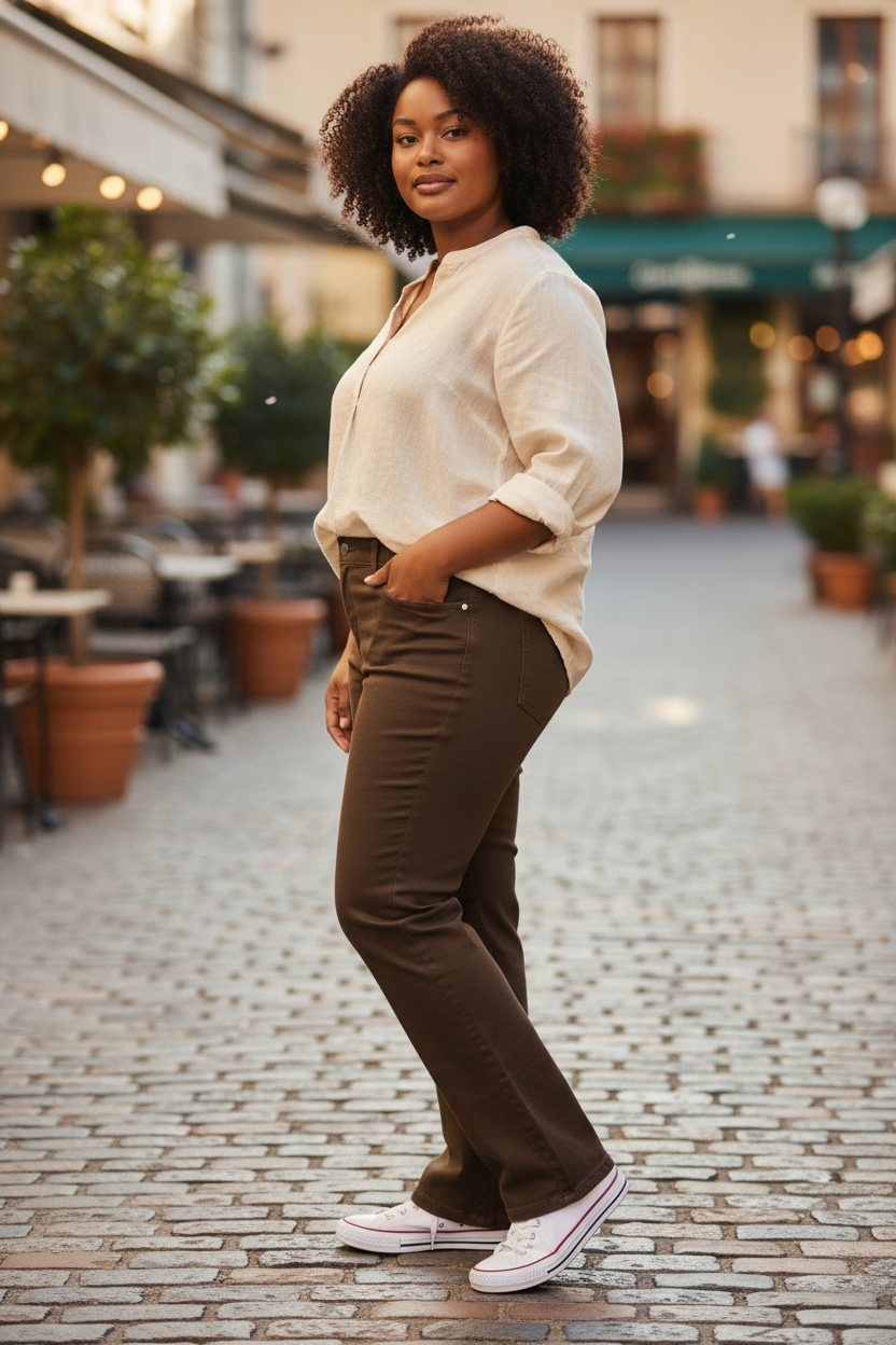 INDIE-GSMACK WIDE LEG JEAN-BROWN