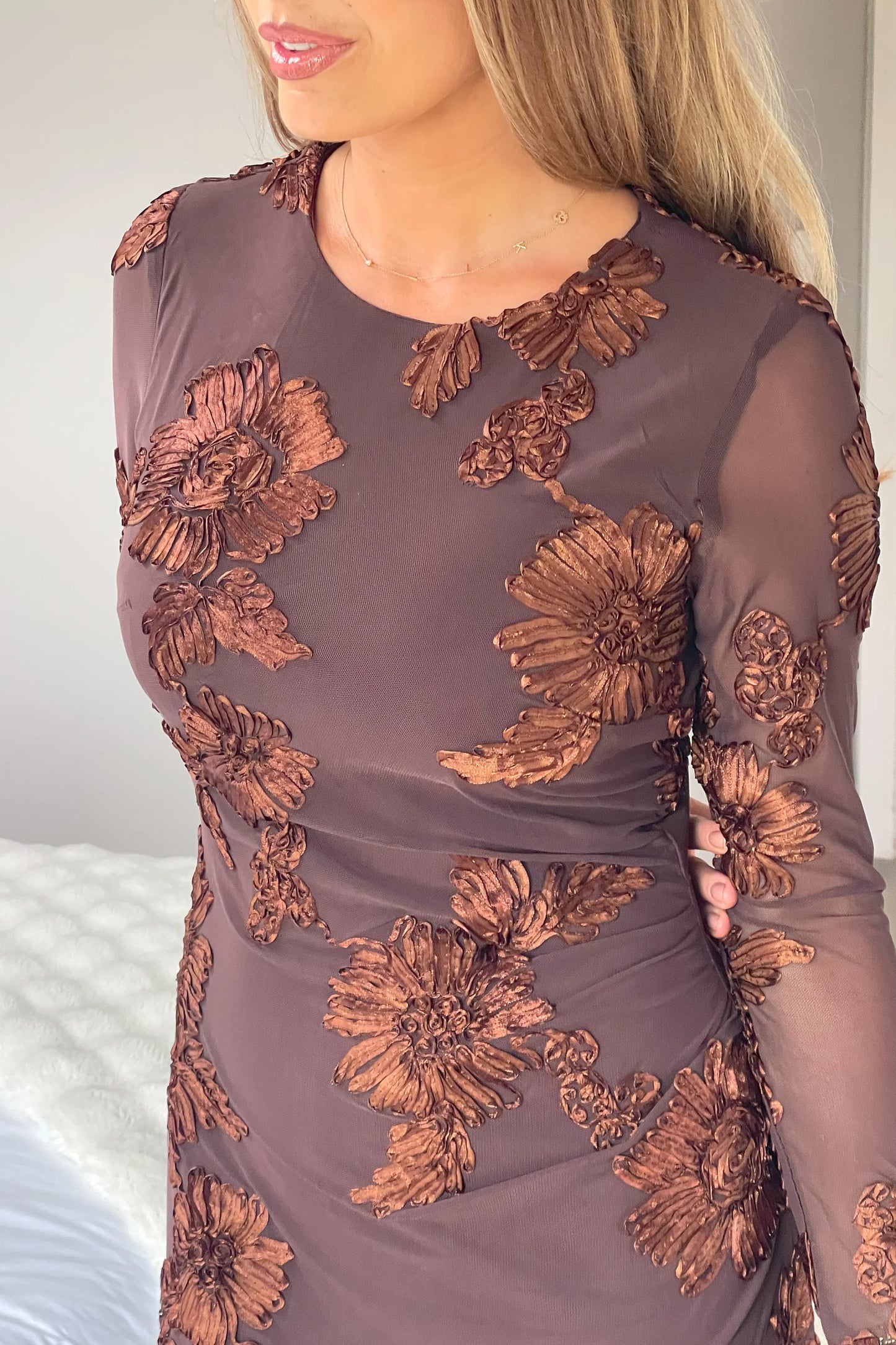 ELOISA - MESH EMBROIDERED DRESS