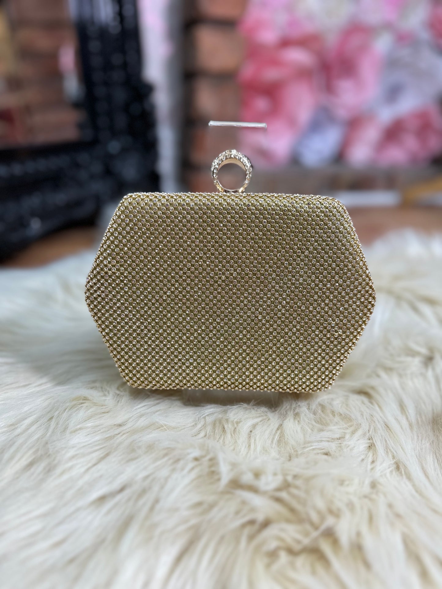 DOUBLE DIAMANTE CLUTCH-ALL COLOURS
