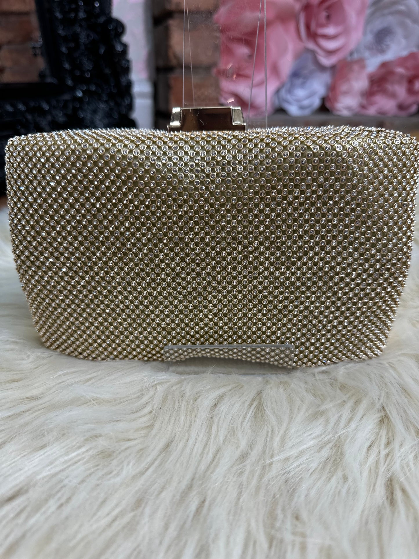 DOUBLE DIAMANTE CLUTCH-ALL COLOURS