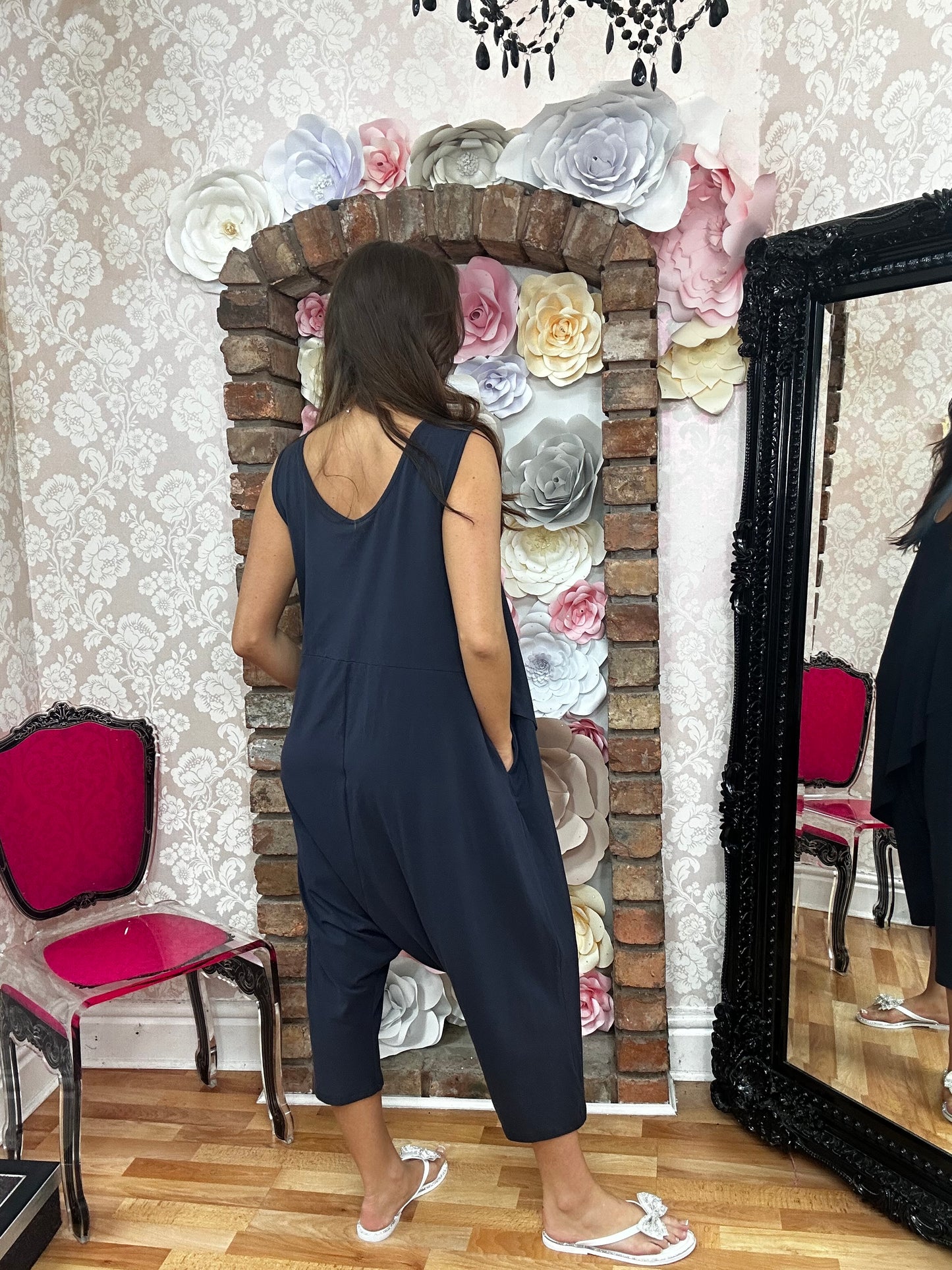 JERSEY JUMPSUIT -NAVY -