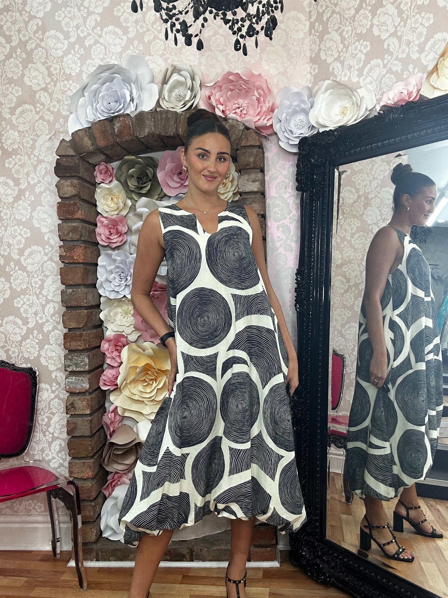 S/L CIRCLES DRESS -END OF LINE