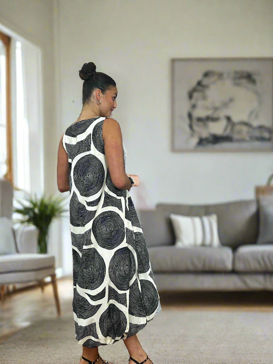 S/L CIRCLES DRESS