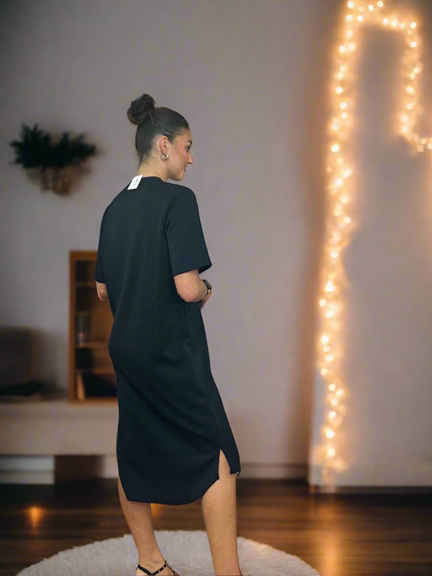 TULLAS BYOUNG SWEAT DRESS- BLACK-NOVEMBER BFSale 50%OFF