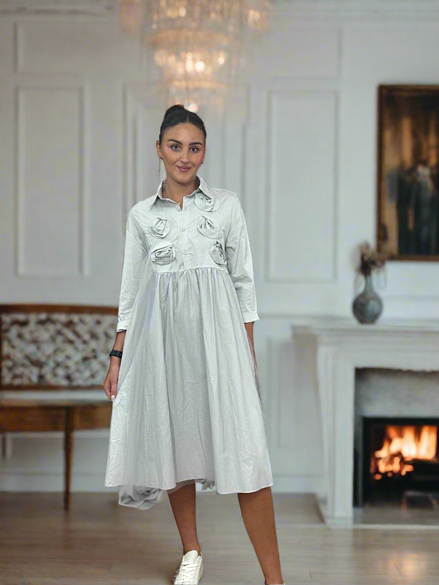 ROSETTA SHIRT DRESS-TULLE FRONT