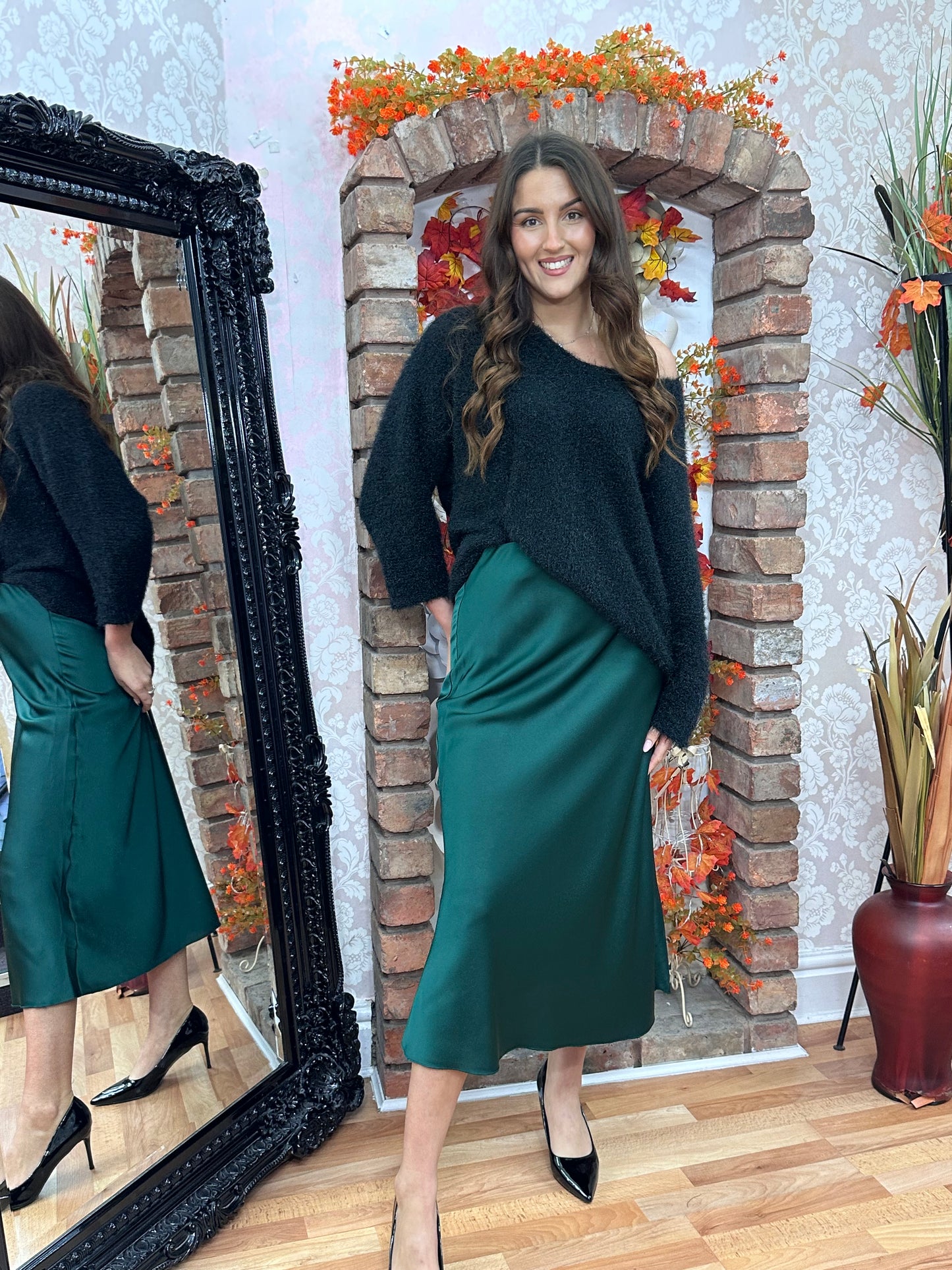 SLIP SATIN SKIRT-ZP23W03