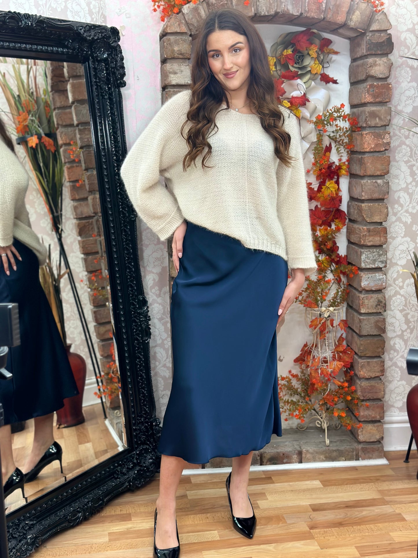 SLIP SATIN SKIRT-ZP23W03