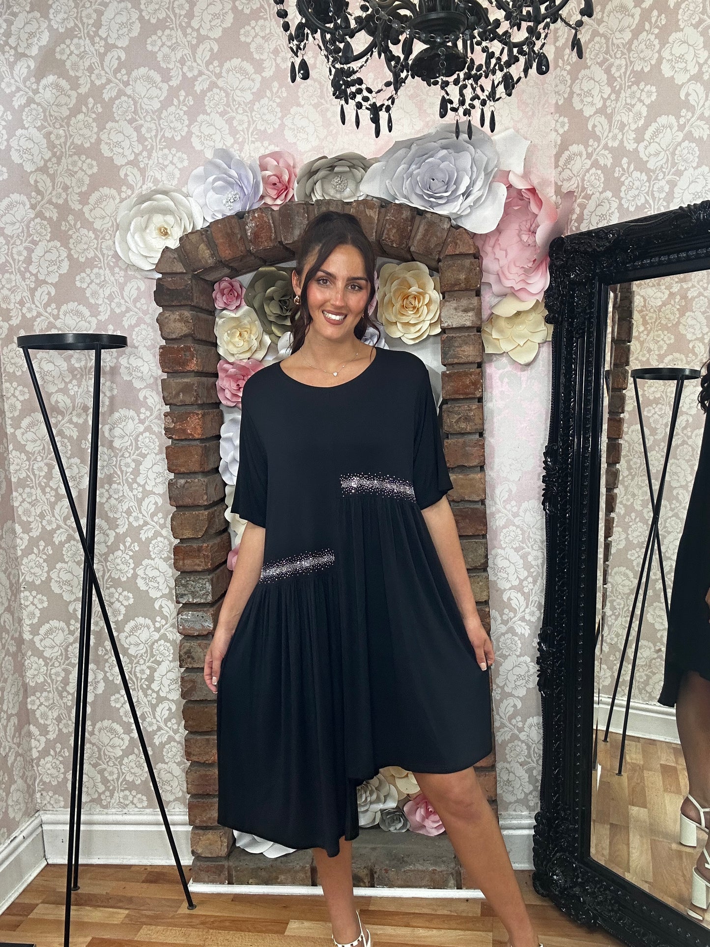 MALISSAJ JERSEY SEQUIN PANEL DRESS - #ENDOFLINE