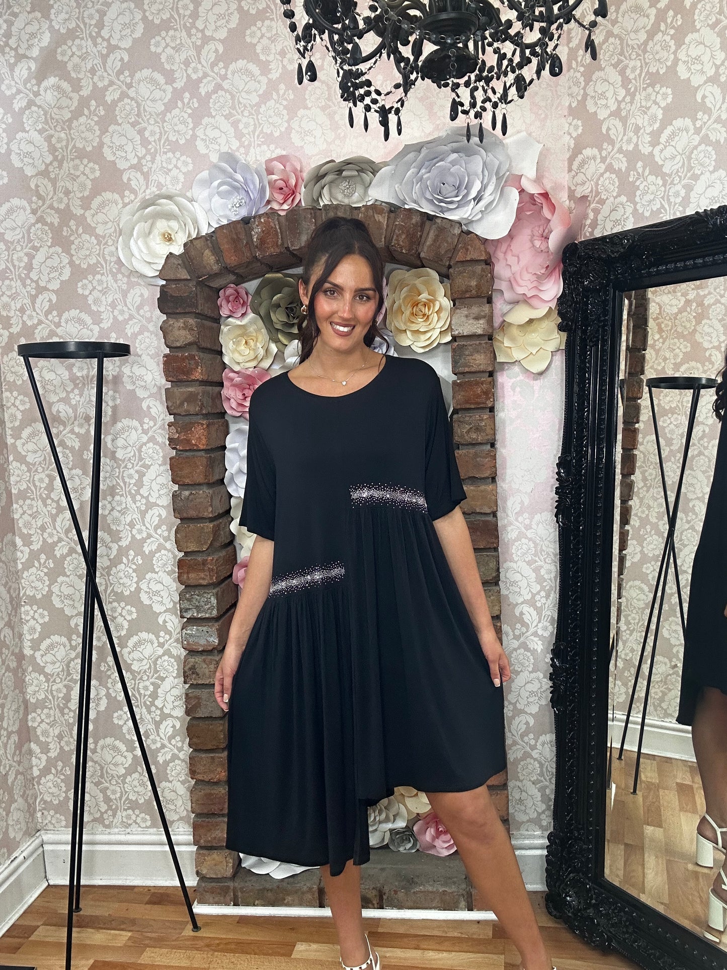 MALISSAJ JERSEY SEQUIN PANEL DRESS - #ENDOFLINE