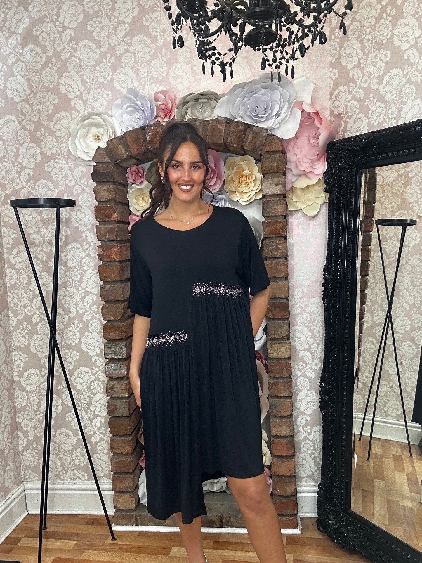 MALISSAJ JERSEY SEQUIN PANEL DRESS - #ENDOFLINE