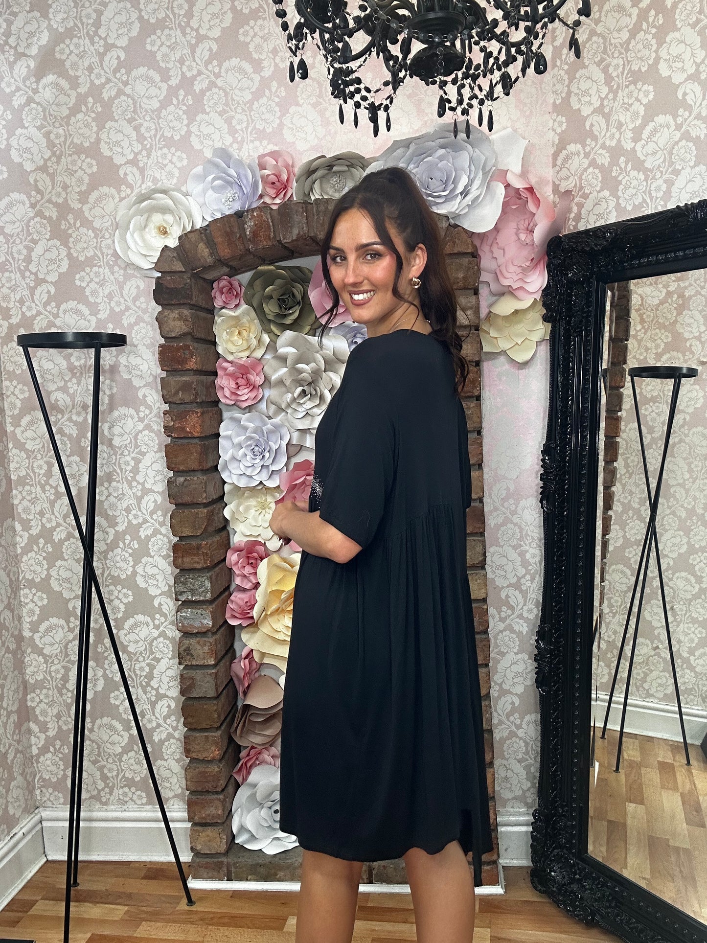 MALISSAJ JERSEY SEQUIN PANEL DRESS - #ENDOFLINE