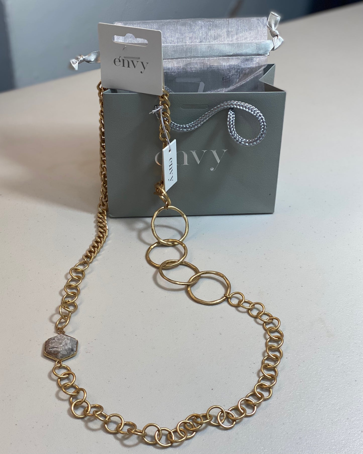 Envy Gold Hoops And Chain Necklace-#SALE10