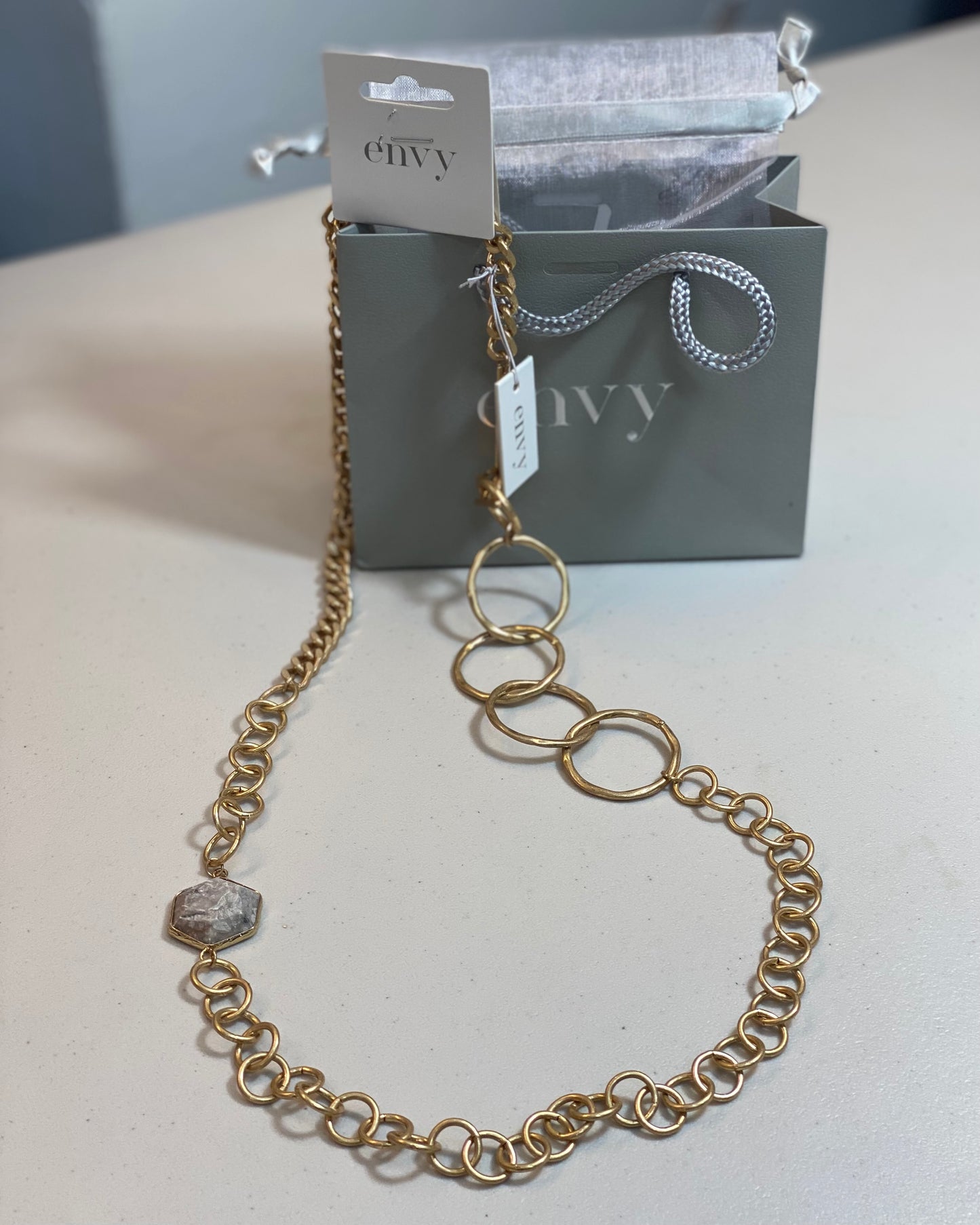 Envy Gold Hoops And Chain Necklace-#SALE10